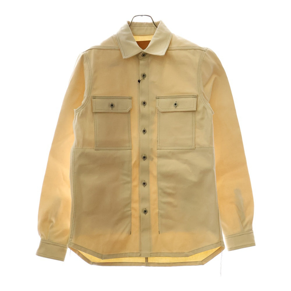 Rick Owens(リックオウエンス) 22SS OUTERSHIRT アウターシャツ キャンバス長袖シャツ アイボリー RO01B4786 HNJP
