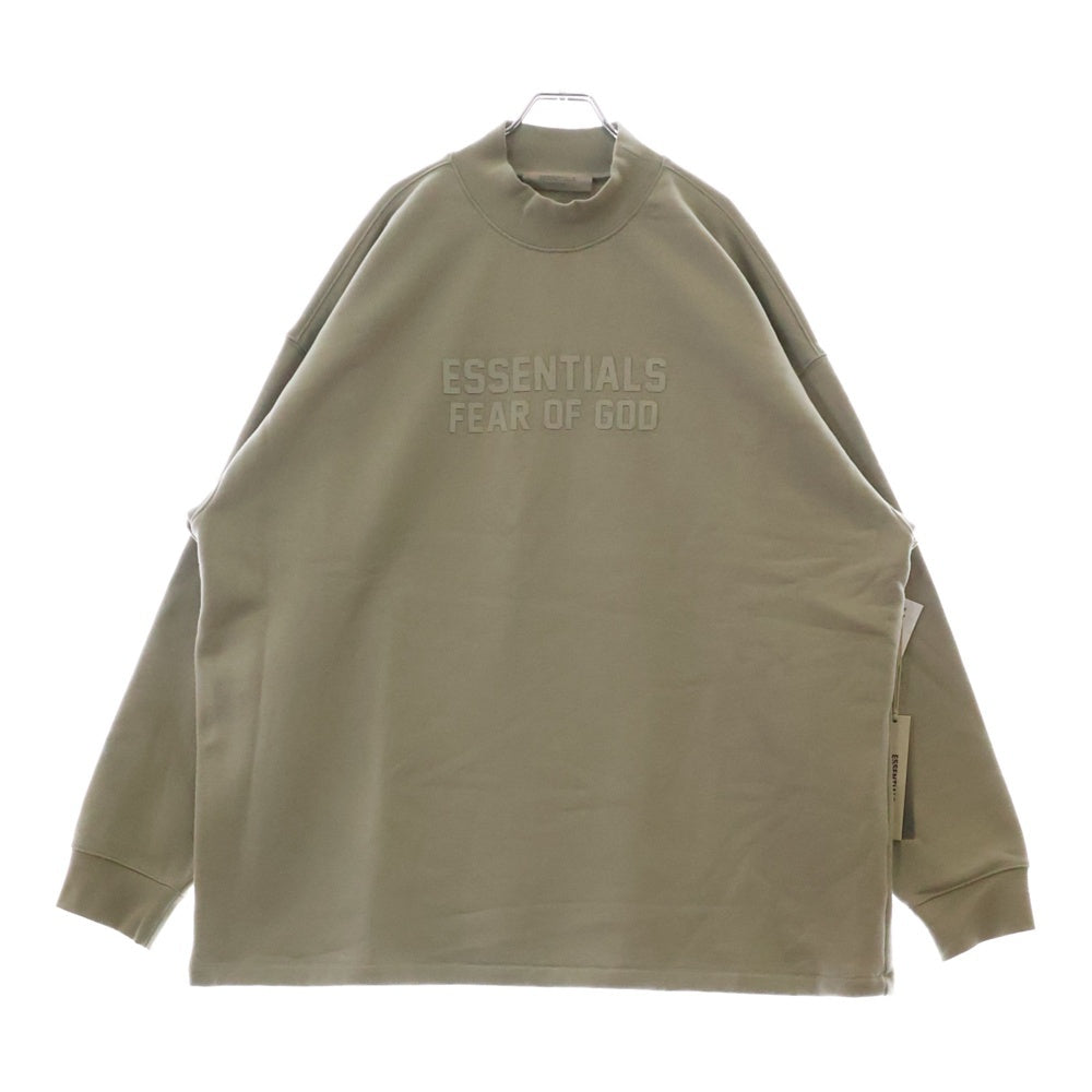 FEAR OF GOD ESSENTIALS(フィアオブゴッド エッセンシャルズ) SWEAT SHIRT ラバーロゴ ハイネックスウェットトレーナー ベージュ