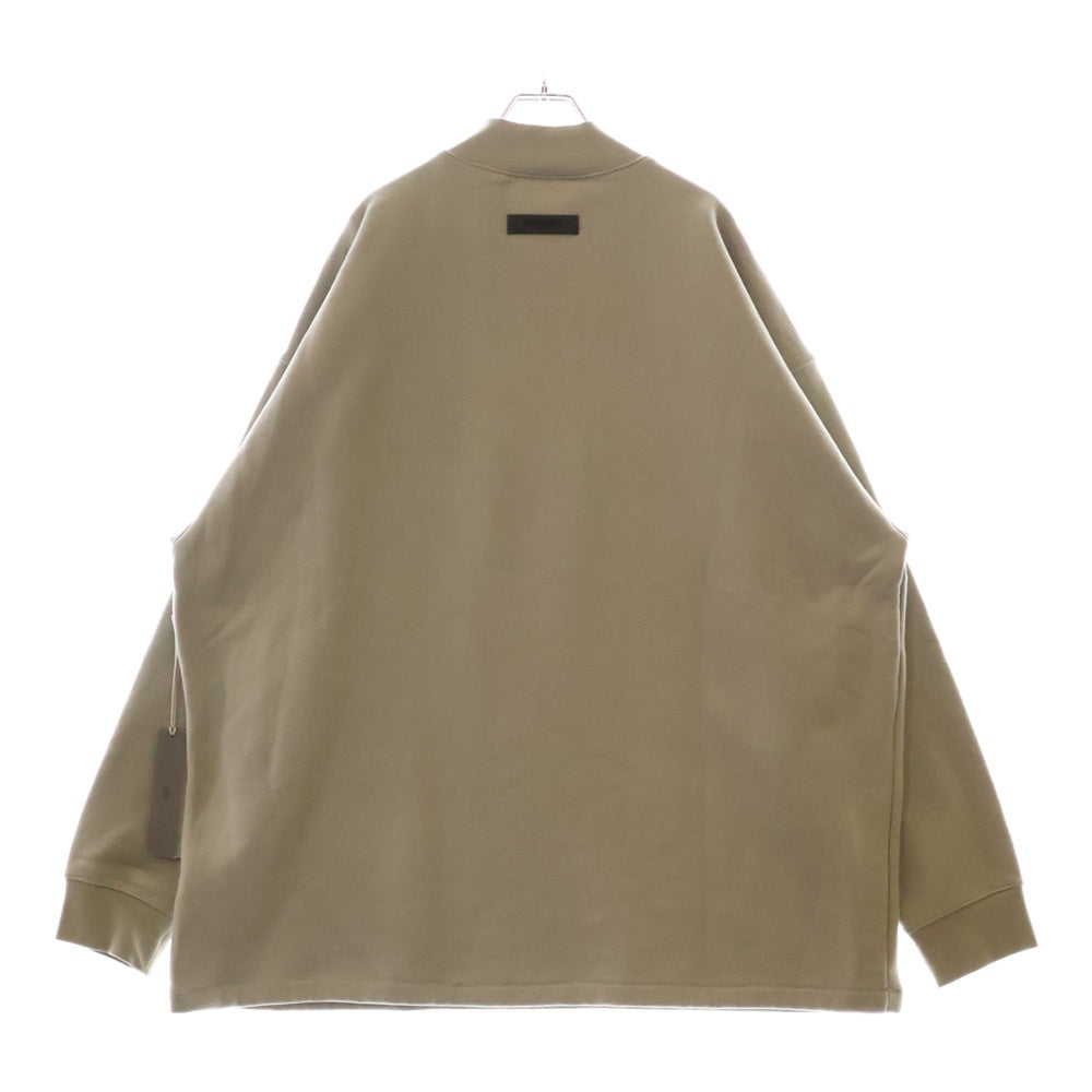 FEAR OF GOD ESSENTIALS(フィアオブゴッド エッセンシャルズ) SWEAT SHIRT ラバーロゴ ハイネックスウェットトレーナー ベージュ