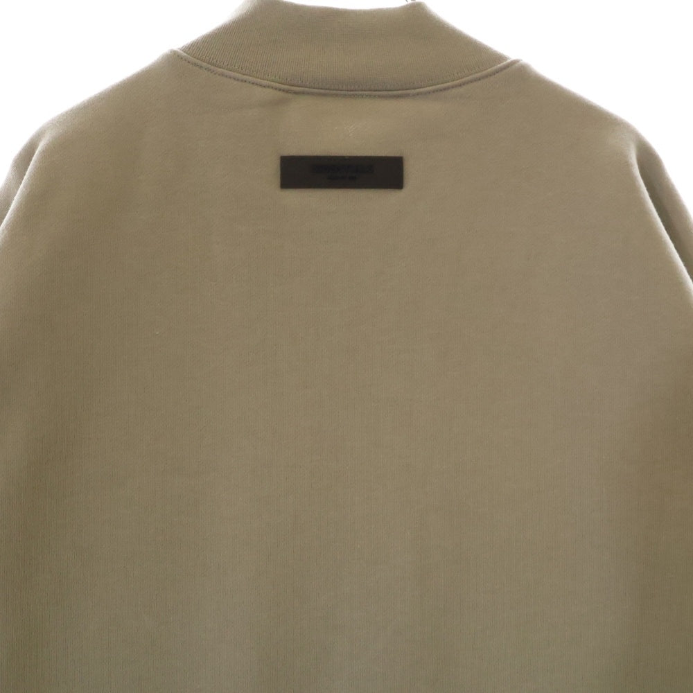 FEAR OF GOD ESSENTIALS(フィアオブゴッド エッセンシャルズ) SWEAT SHIRT ラバーロゴ ハイネックスウェットトレーナー ベージュ