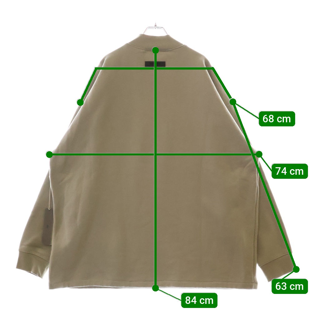 FEAR OF GOD ESSENTIALS(フィアオブゴッド エッセンシャルズ) SWEAT SHIRT ラバーロゴ ハイネックスウェットトレーナー ベージュ