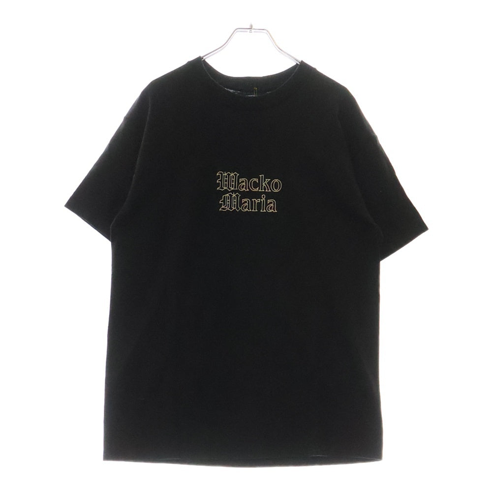 WACKO MARIA(ワコマリア) 24SS TIM LEHI CREW NECK T-SHIRT TYPE-1 ティムリーハイ ロゴ刺繍半袖Tシャツ ブラック 24SS-WMT-TEE04