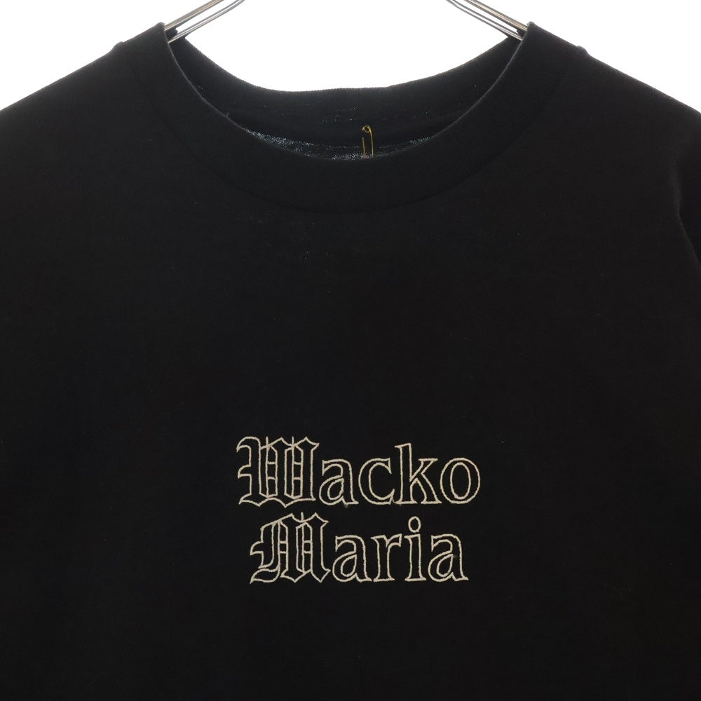 WACKO MARIA(ワコマリア) 24SS TIM LEHI CREW NECK T-SHIRT TYPE-1 ティムリーハイ ロゴ刺繍半袖Tシャツ ブラック 24SS-WMT-TEE04