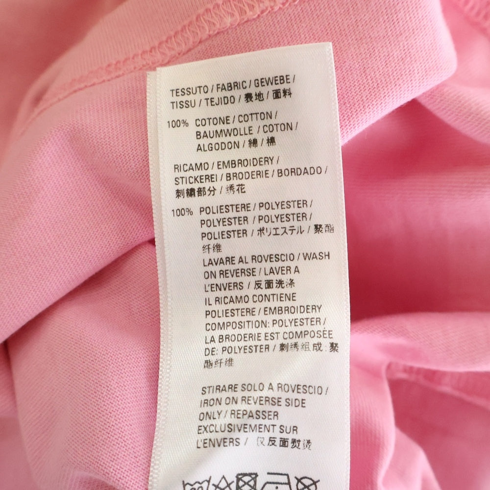BALENCIAGA(バレンシアガ) Logo With Heart T-Shirt ハートロゴ刺繍ダメージ加工半袖Tシャツ ピンク 612965 TLVC3