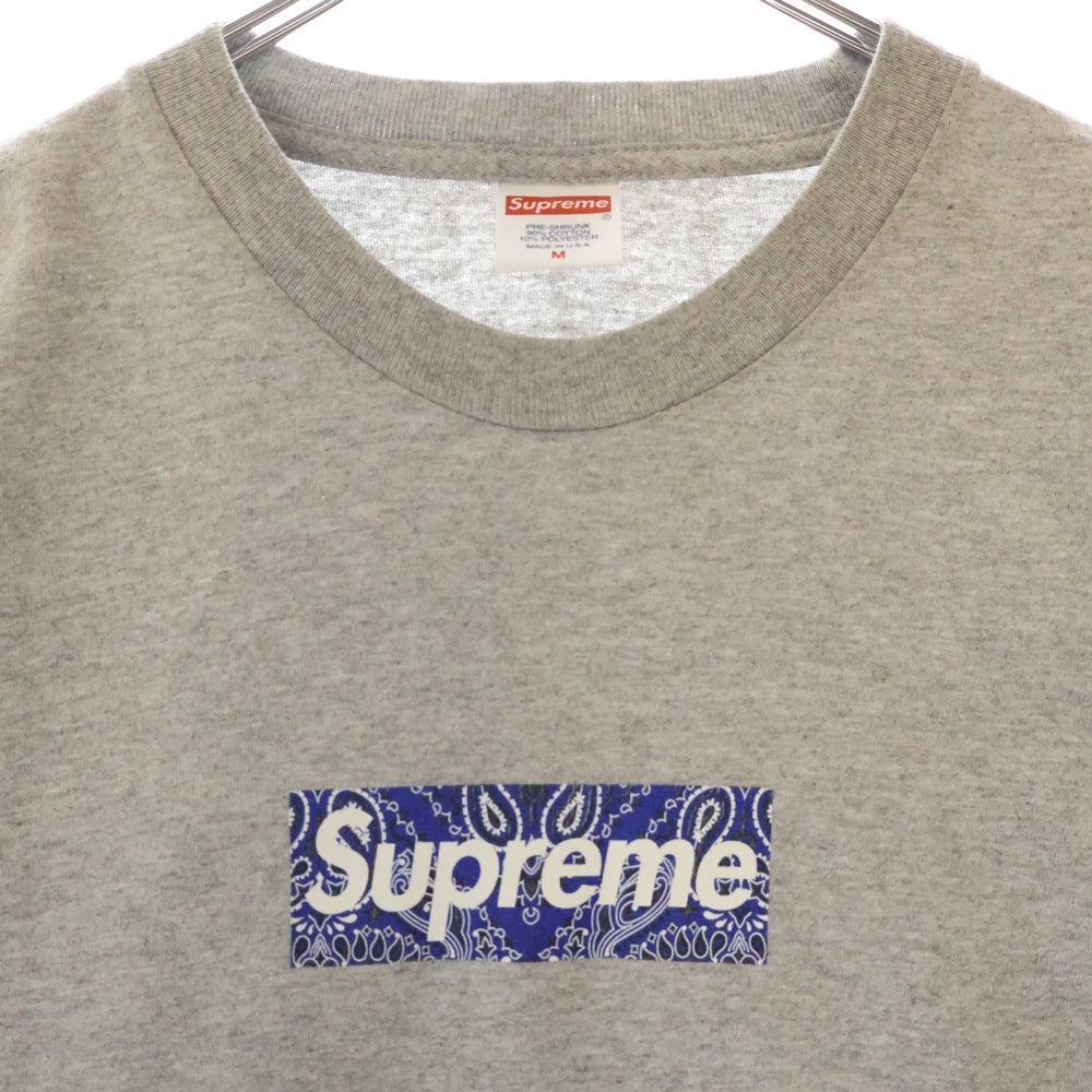 SUPREME(シュプリーム) 19AW Bandana Box Logo Tee バンダナボックスロゴ 半袖Tシャツ グレー