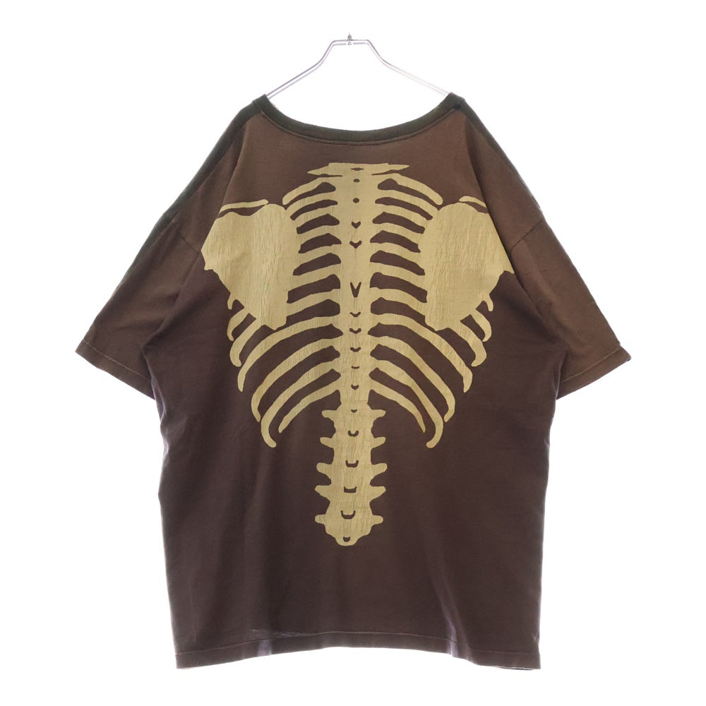 KAPITAL(キャピタル) 2 TONE BONE T-SHIRT ボーンプリント 半袖Tシャツ グレー KOR904SC03