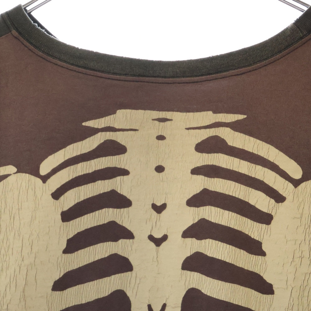 KAPITAL(キャピタル) 2 TONE BONE T-SHIRT ボーンプリント 半袖Tシャツ グレー KOR904SC03