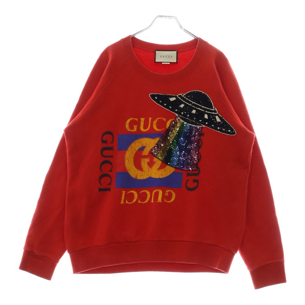 GUCCI(グッチ) Sweatshirt スパンコール装飾 クルーネックスウェットトレーナー レッド 457924 X9D26