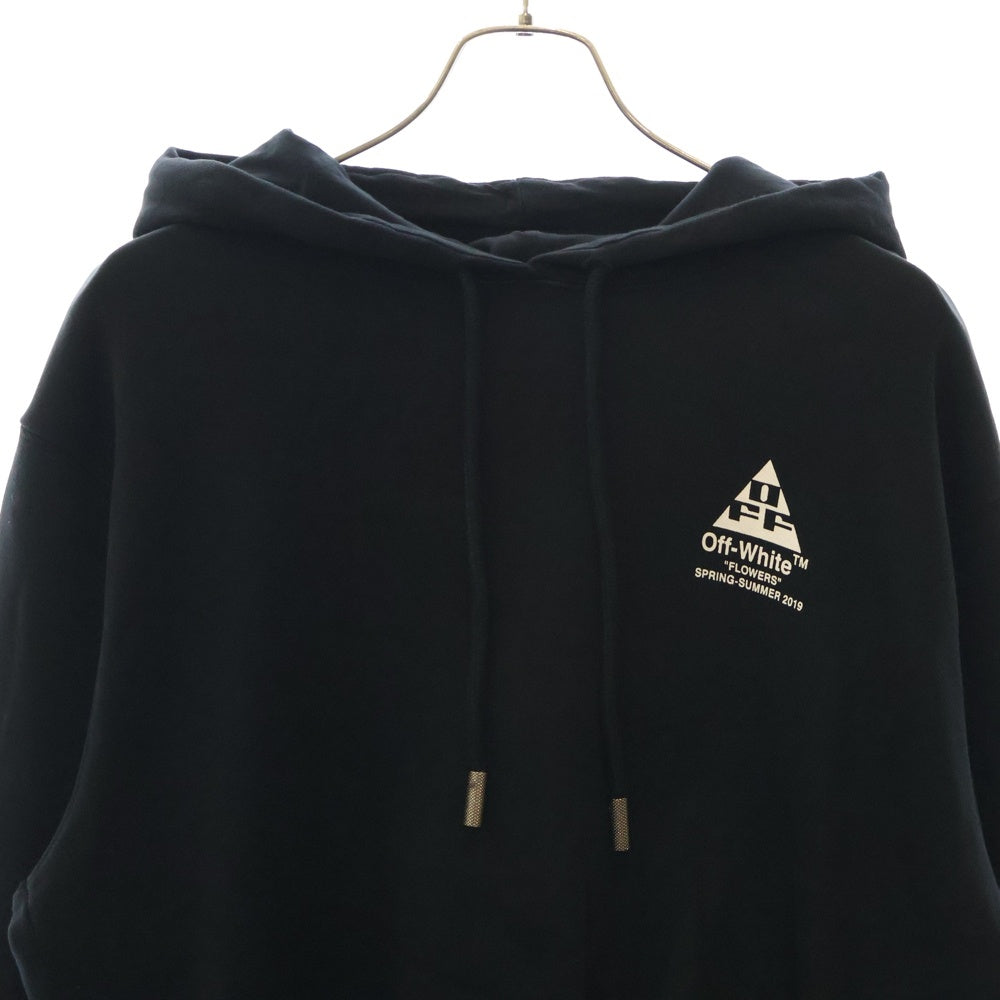 OFF-WHITE(オフホワイト) 19SS Flowers Hooded Sweatshirt プルオーバースウェットパーカー フーディー ブラック OWBB016R19003043