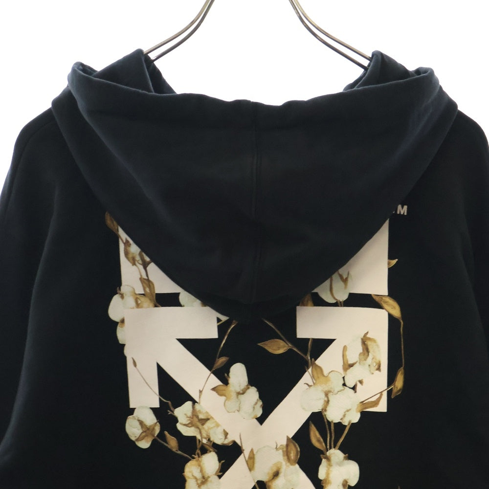 OFF-WHITE(オフホワイト) 19SS Flowers Hooded Sweatshirt プルオーバースウェットパーカー フーディー ブラック OWBB016R19003043