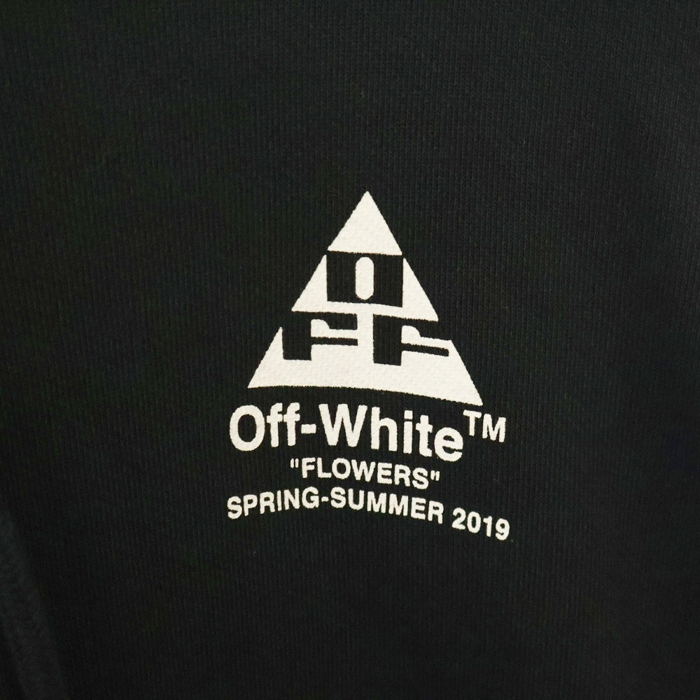 OFF-WHITE(オフホワイト) 19SS Flowers Hooded Sweatshirt プルオーバースウェットパーカー フーディー ブラック OWBB016R19003043