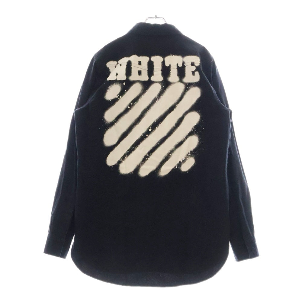 OFF-WHITE(オフホワイト) 17SS Diag Spray Shirt スプレーロゴ 長袖シャツ ブラック