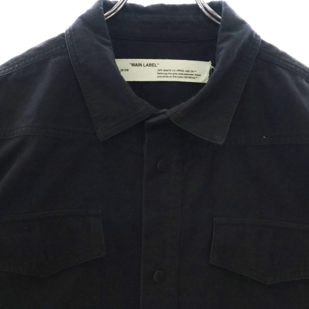 OFF-WHITE(オフホワイト) 17SS Diag Spray Shirt スプレーロゴ 長袖シャツ ブラック