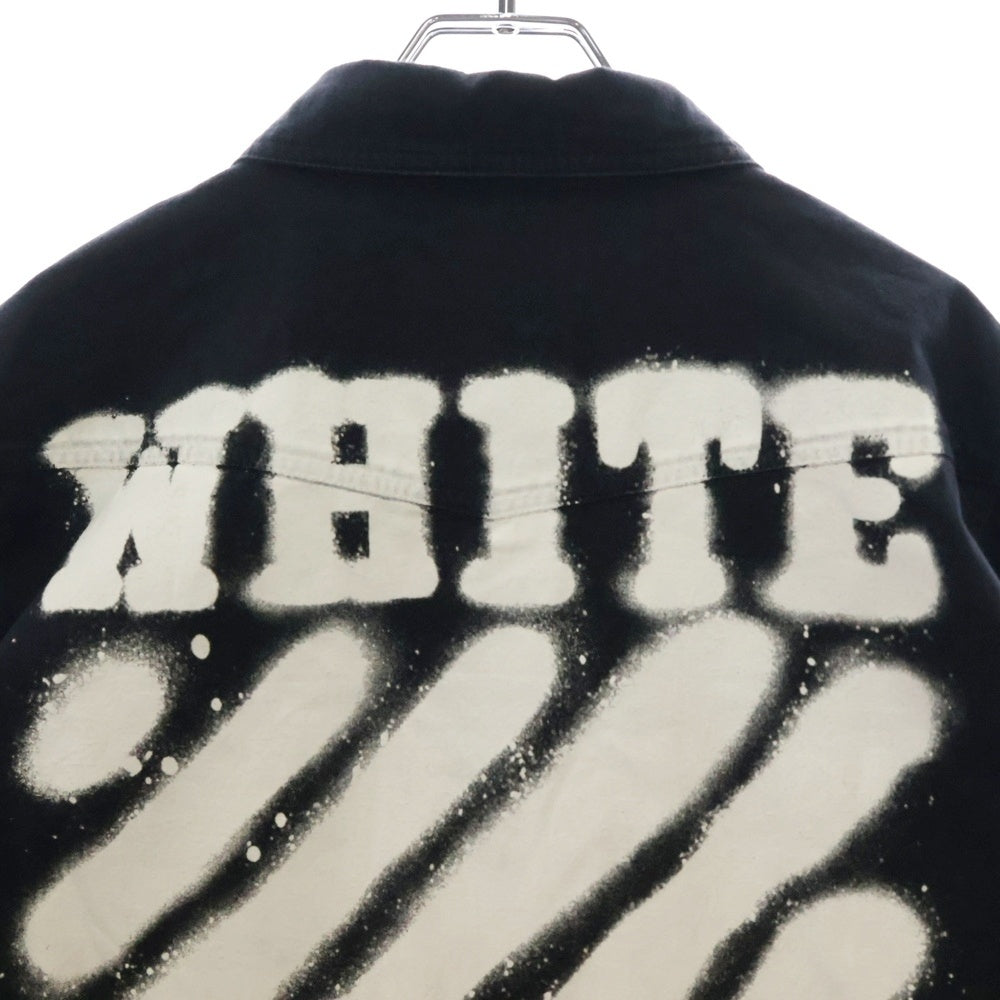 OFF-WHITE(オフホワイト) 17SS Diag Spray Shirt スプレーロゴ 長袖シャツ ブラック