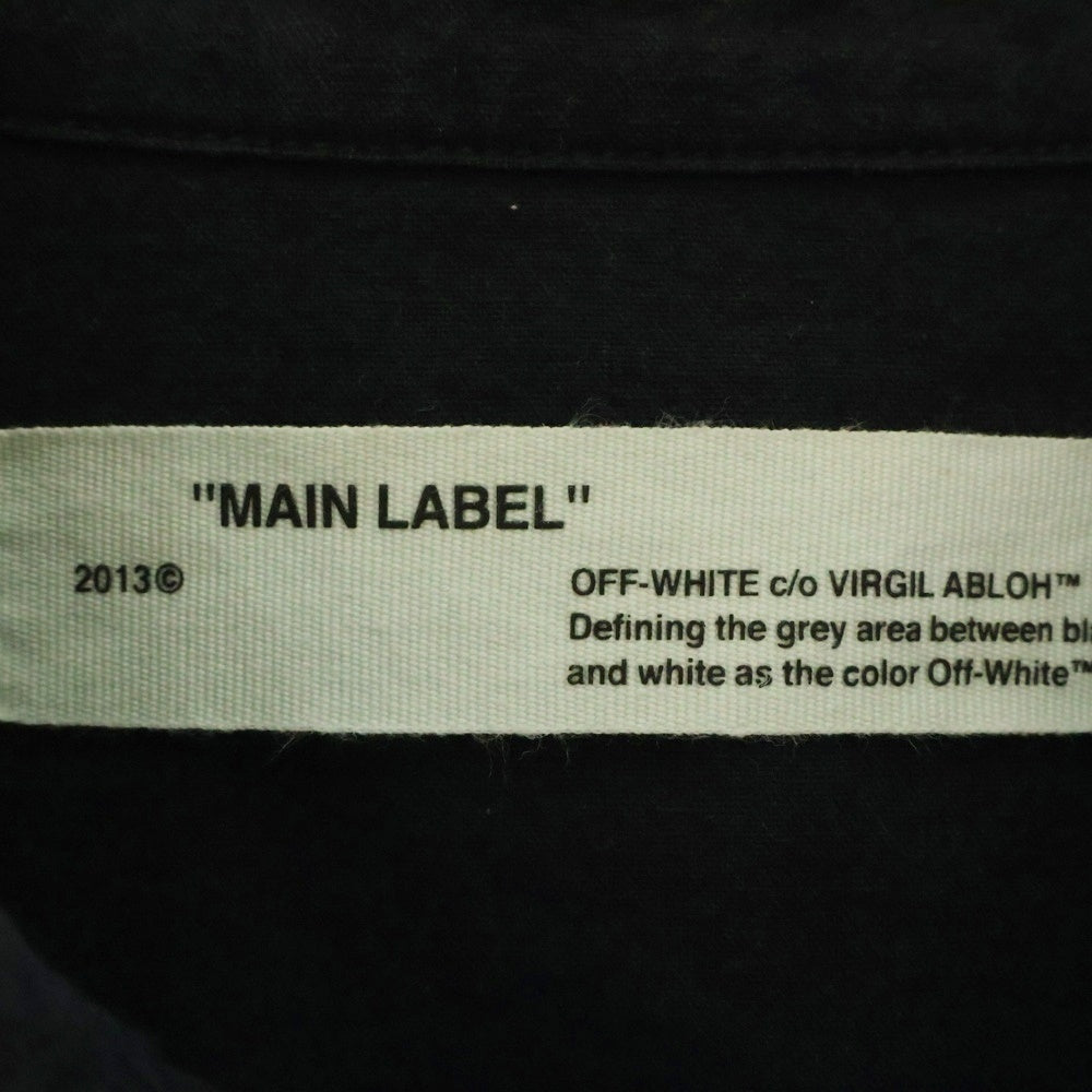 OFF-WHITE(オフホワイト) 17SS Diag Spray Shirt スプレーロゴ 長袖シャツ ブラック