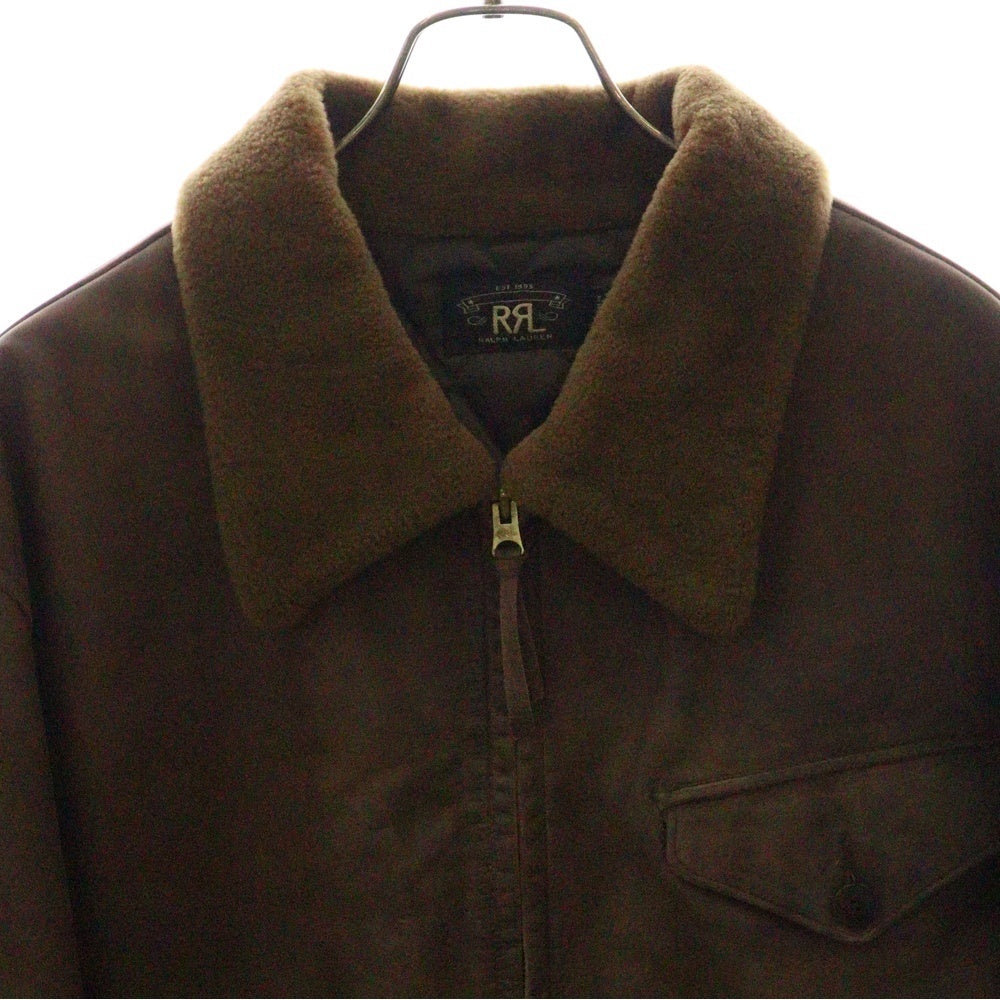 RRL(ダブルアールエル) 30s Style Leather Sports Jacket レザースポーツジャケット ボアカラージップアップジャケット 782800525001 ブラウン