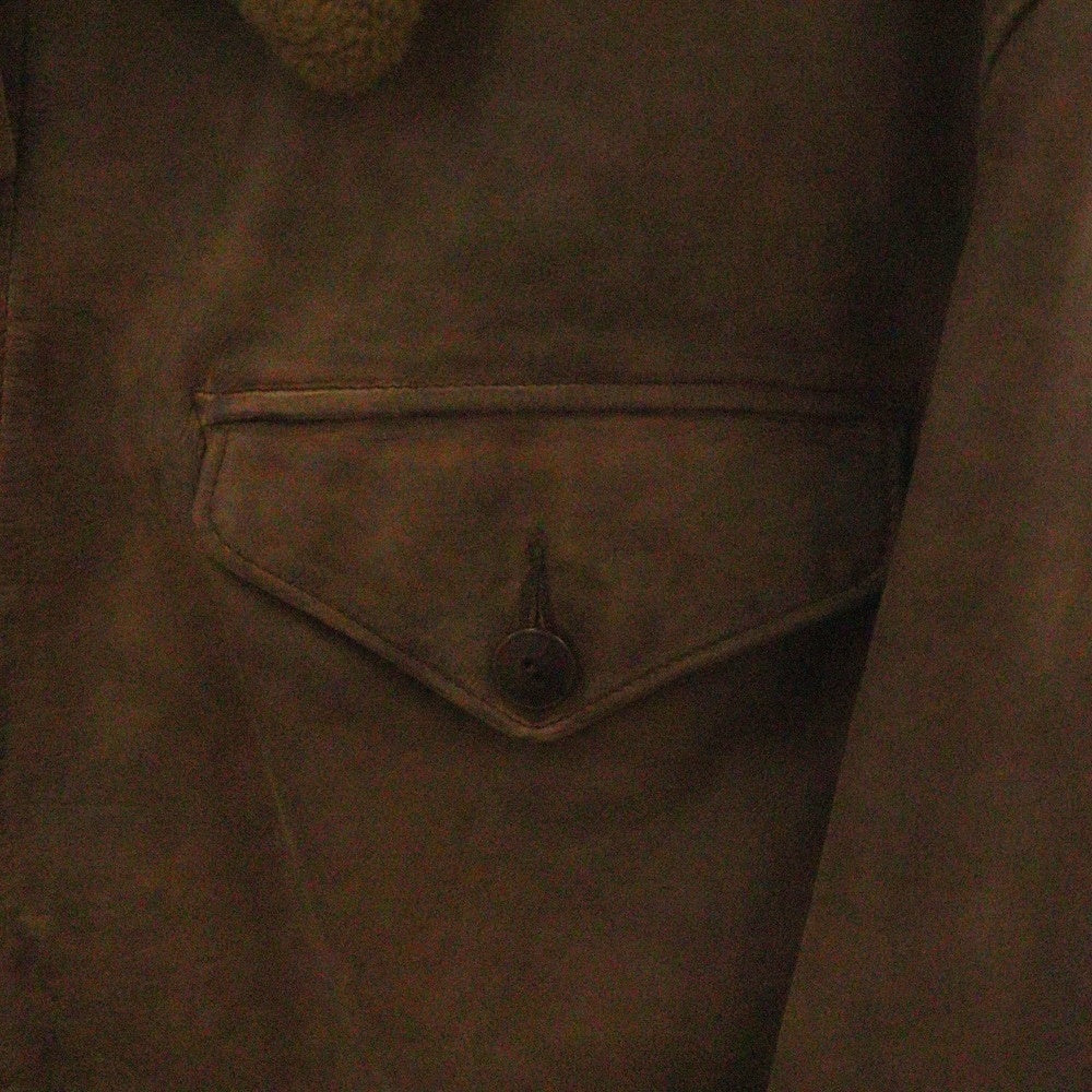 RRL(ダブルアールエル) 30s Style Leather Sports Jacket レザースポーツジャケット ボアカラージップアップジャケット 782800525001 ブラウン
