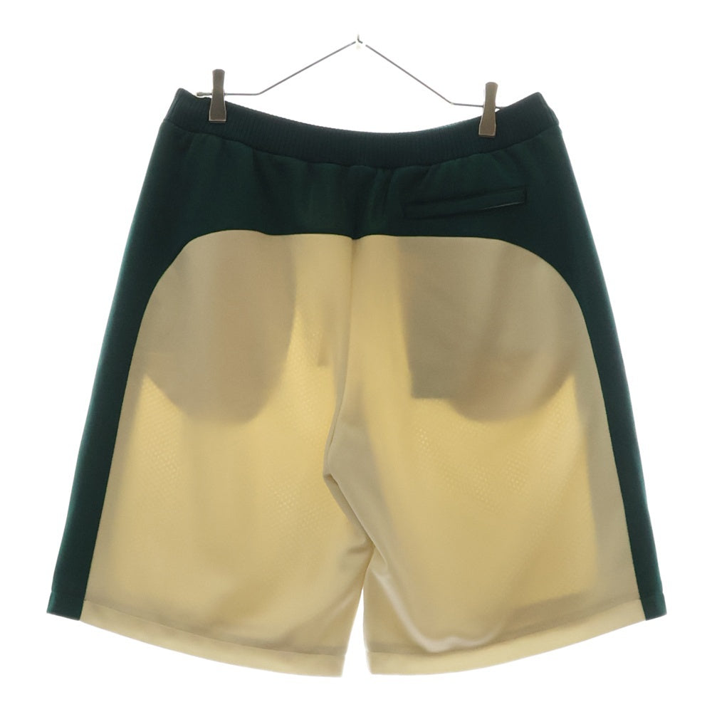 GUCCI(グッチ) ロゴ刺繍 バイカラー ショーツ ハーフパンツ ベージュ/グリーン 741490 XJFFA