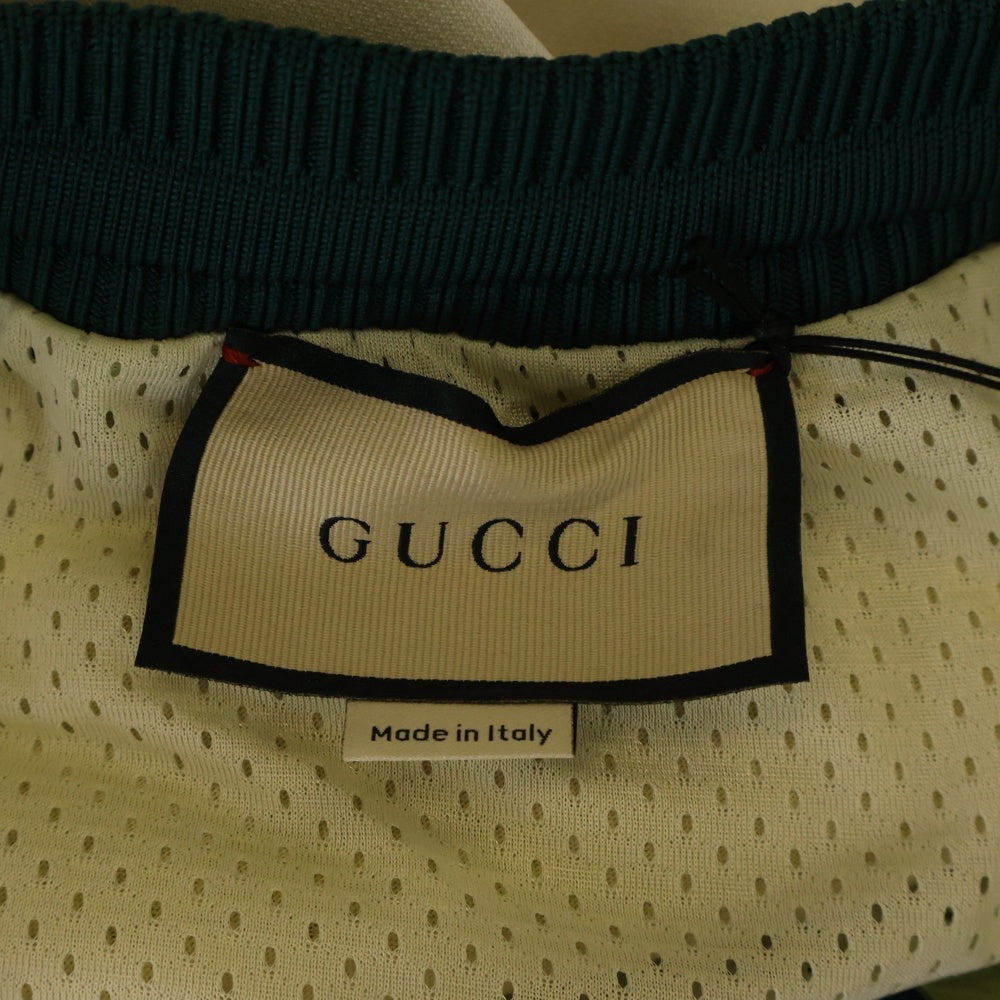 GUCCI(グッチ) ロゴ刺繍 バイカラー ショーツ ハーフパンツ ベージュ/グリーン 741490 XJFFA