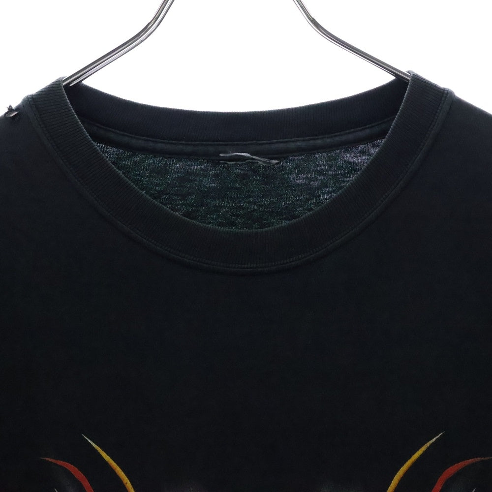 HARLEY DAVIDSON(ハーレーダビッドソン) FRONT FLAME FOUR COUNERS フレームロゴプリント半袖Tシャツ ブラック