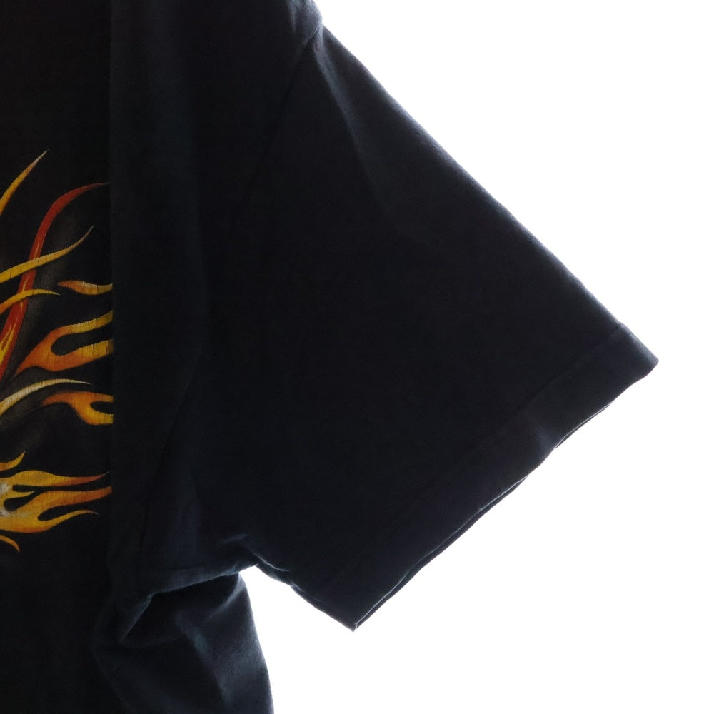 HARLEY DAVIDSON(ハーレーダビッドソン) FRONT FLAME FOUR COUNERS フレームロゴプリント半袖Tシャツ ブラック