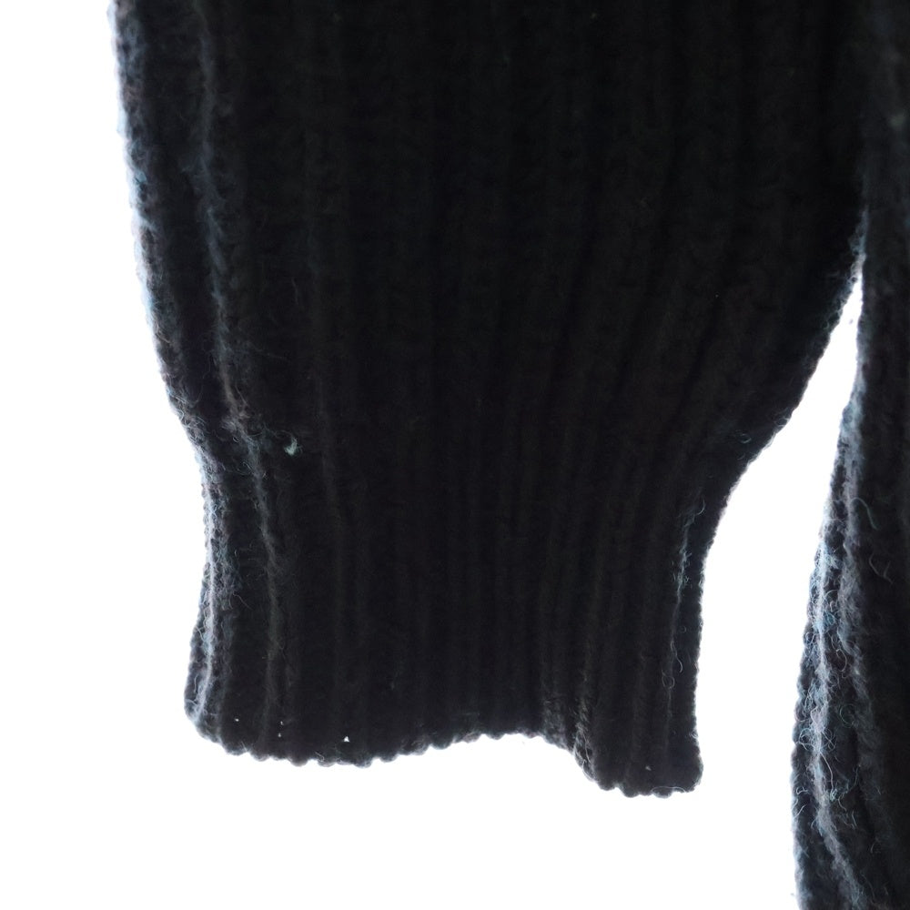 BALENCIAGA(バレンシアガ) Wool Knit Sweater シルクスカーフレイヤード Vネックウールニットセーター ブラック 529068 T1488