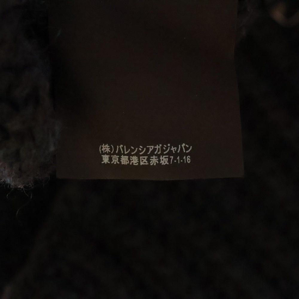 BALENCIAGA(バレンシアガ) Wool Knit Sweater シルクスカーフレイヤード Vネックウールニットセーター ブラック 529068 T1488