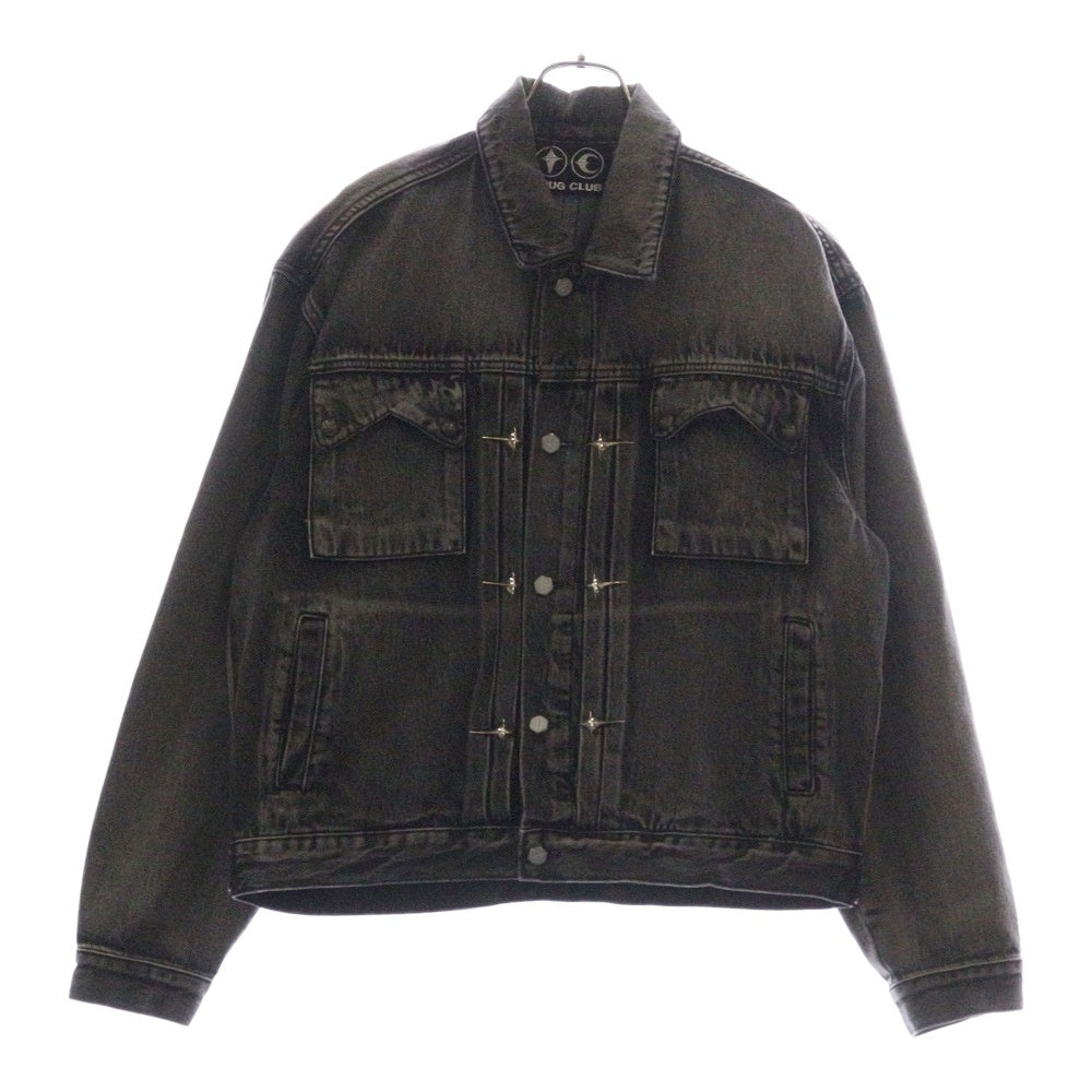 THUG CLUB(サグクラブ) 24AW DENIM JACKET ロゴチャーム デニムジャケット グレー TC24JK2402