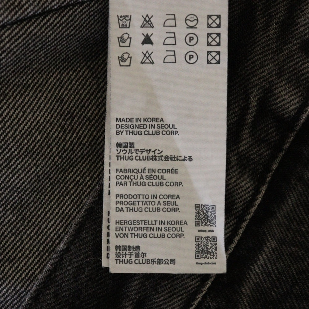 THUG CLUB(サグクラブ) 24AW DENIM JACKET ロゴチャーム デニムジャケット グレー TC24JK2402
