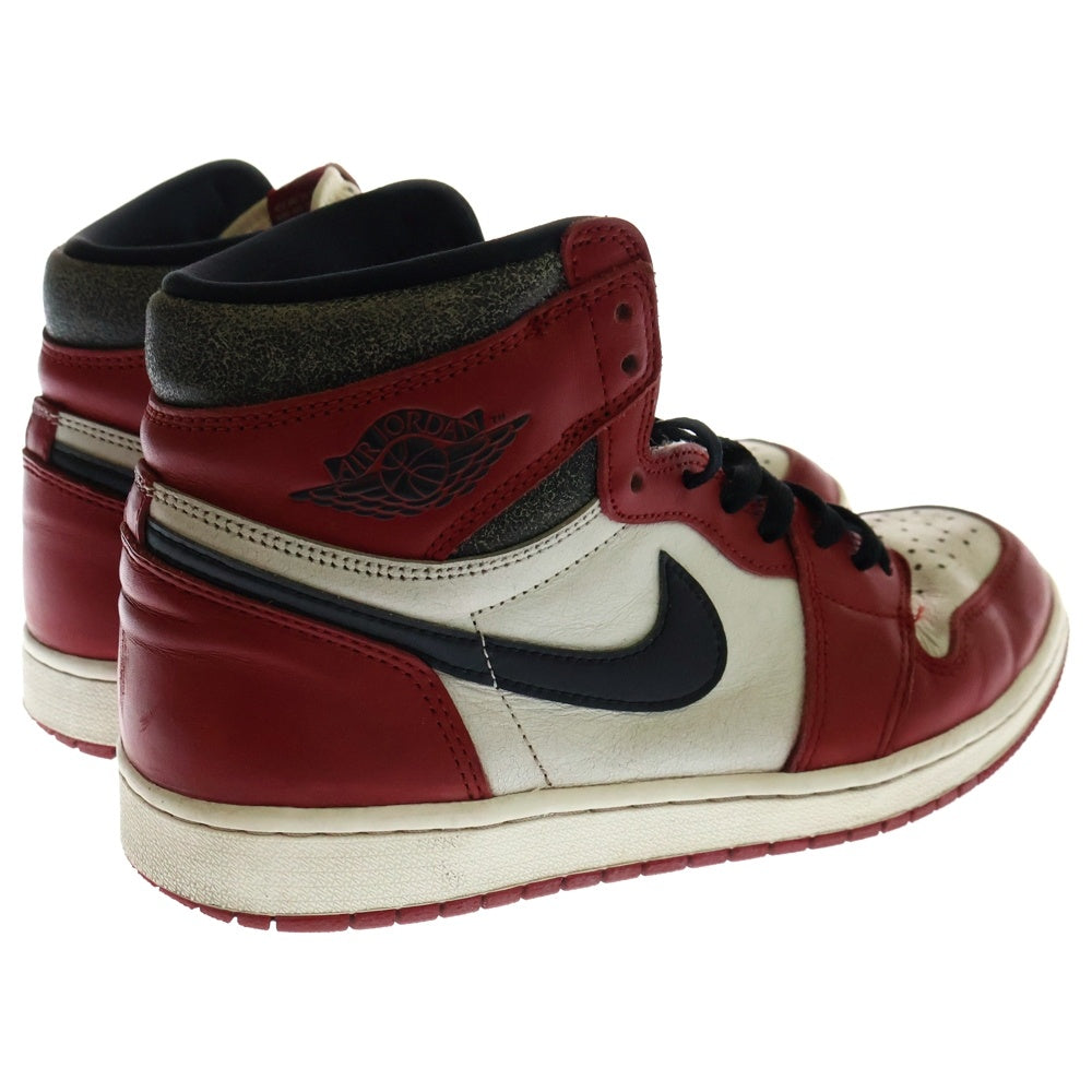 NIKE(ナイキ) AIR JORDAN 1 LOST&FOUND エアジョーダン1 ロスト&ファウンド シカゴ ハイカットスニーカー ホワイト/レッド US9/27.0cm DZ5485-612