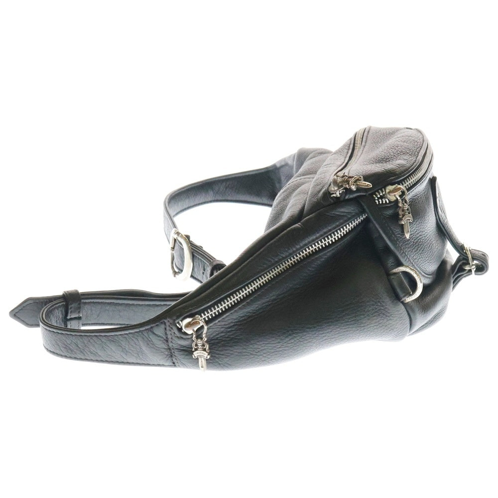 CHROME HEARTS(クロムハーツ) #1 SNAT PACK スナットパック ダガージップ ガンスリンガーベルト レザーウエストバッグ ブラック BCA378