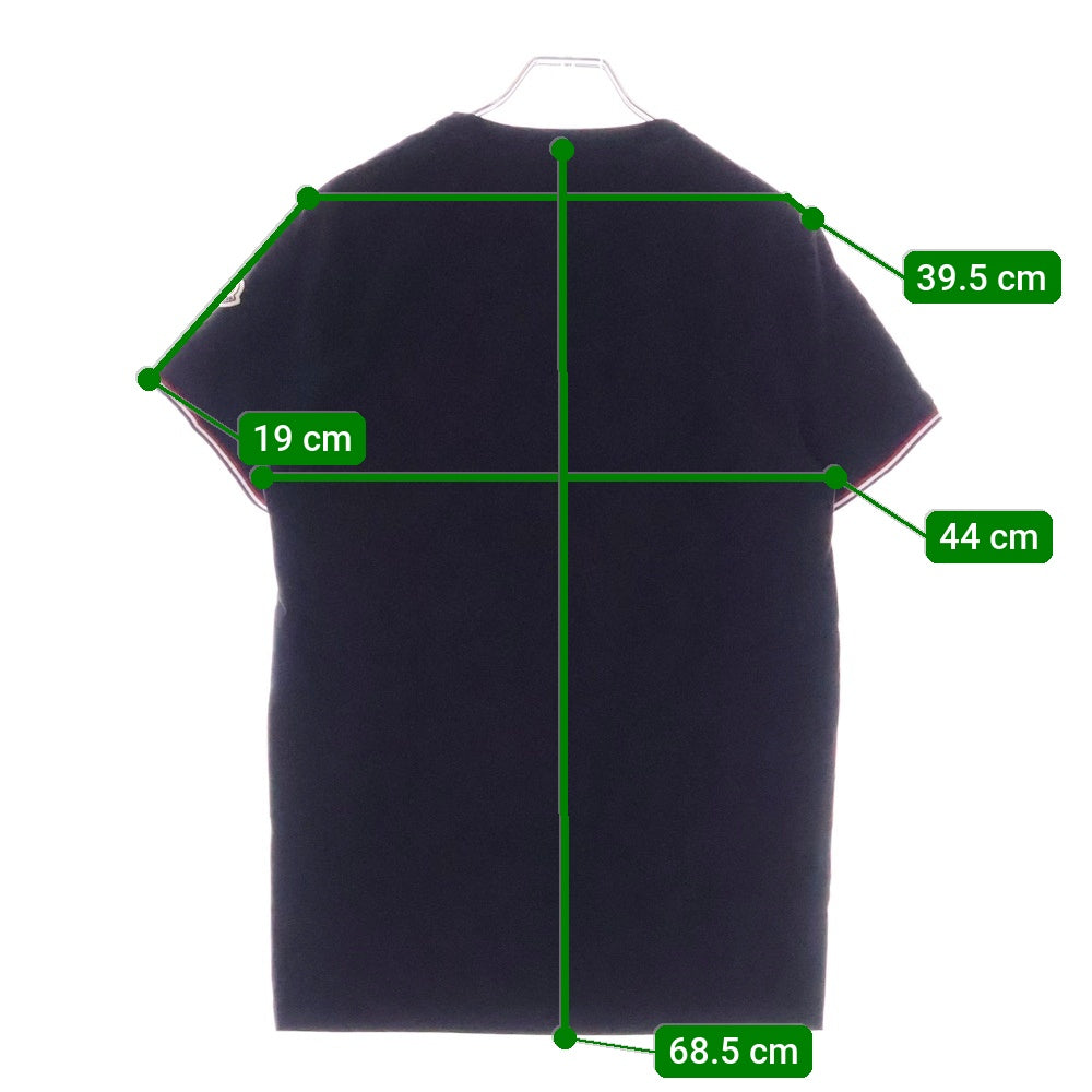 MONCLER(モンクレール) MAGLIA T-SHIRT スリムフィット トリコロール 半袖Tシャツ カットソー ブラック G10918C71600