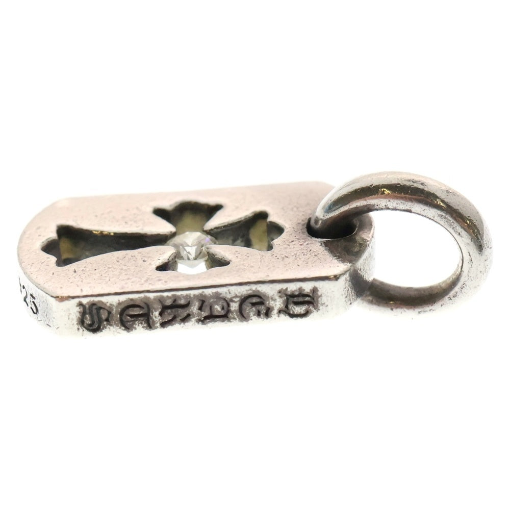 CHROME HEARTS(クロムハーツ) DT TNY CO CRS 1DIA タイニーカットアウトクロスドッグタグ 1ダイヤ チャーム ネックレストップ シルバー BCA410