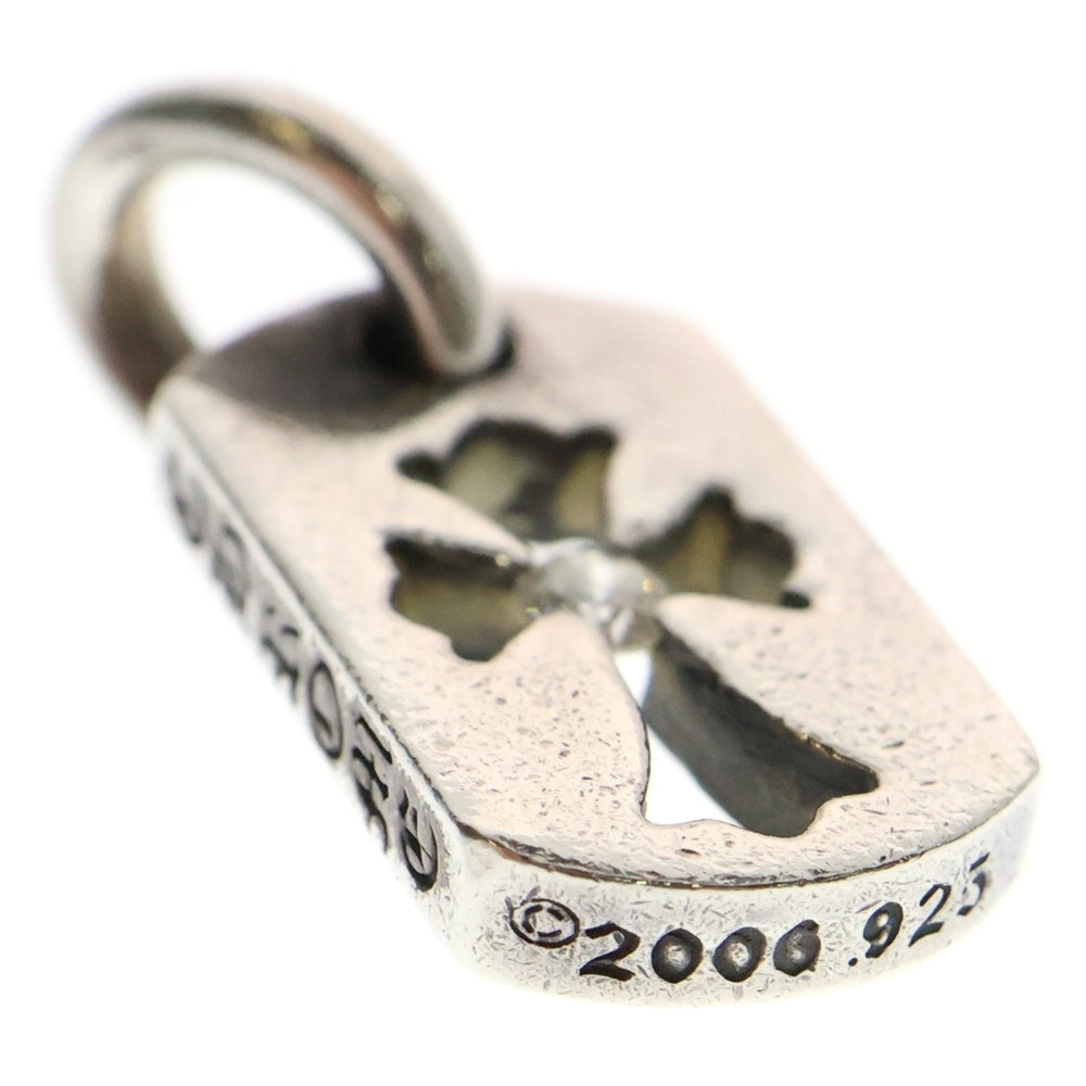 CHROME HEARTS(クロムハーツ) DT TNY CO CRS 1DIA タイニーカットアウトクロスドッグタグ 1ダイヤ チャーム ネックレストップ シルバー BCA410