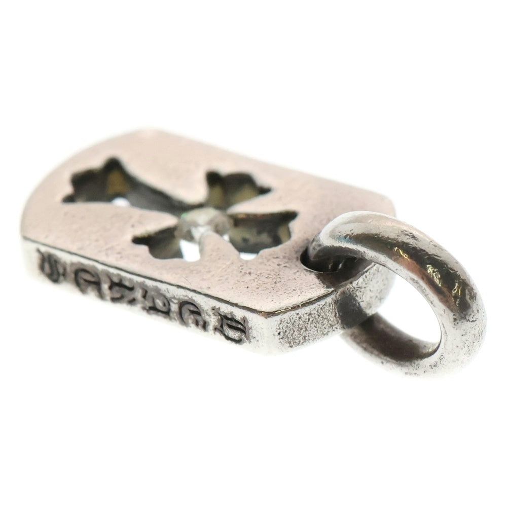 CHROME HEARTS(クロムハーツ) DT TNY CO CRS 1DIA タイニーカットアウトクロスドッグタグ 1ダイヤ チャーム ネックレストップ シルバー BCA410