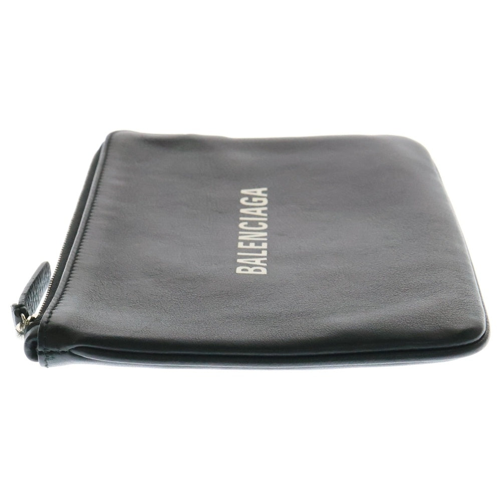 BALENCIAGA(バレンシアガ) EVERYDAY エブリデイ レザー ロゴプリントポーチ ブラック 492465