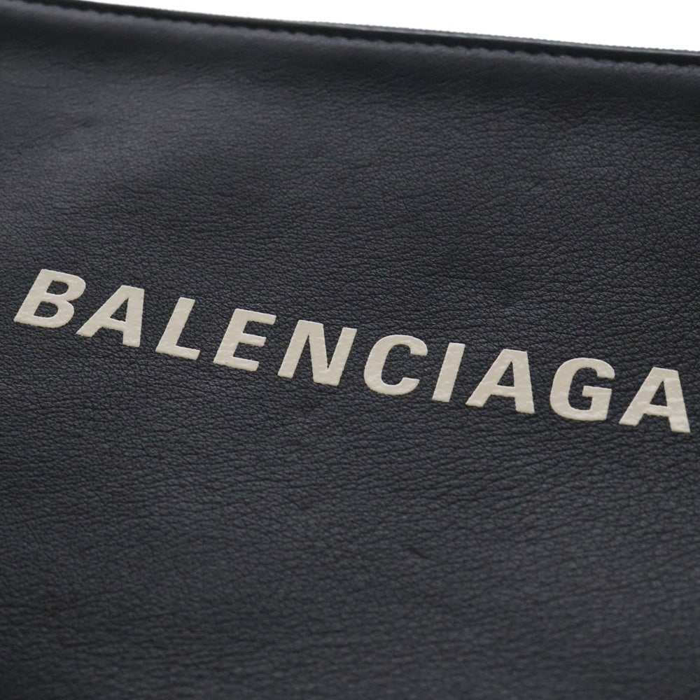 BALENCIAGA(バレンシアガ) EVERYDAY エブリデイ レザー ロゴプリントポーチ ブラック 492465