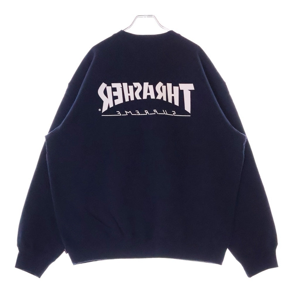SUPREME(シュプリーム) 24AW Thrasher Crewneck スラッシャー フォトプリント クルーネックスウェットトレーナー ネイビー