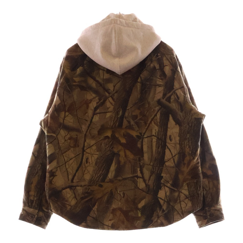 SUPREME(シュプリーム) 25SS Quilted Lined Hooded Flannel Shirt カモフラージュ オンブレチェック フーデッド フランネル シャツ フード付き長袖シャツ カーキ