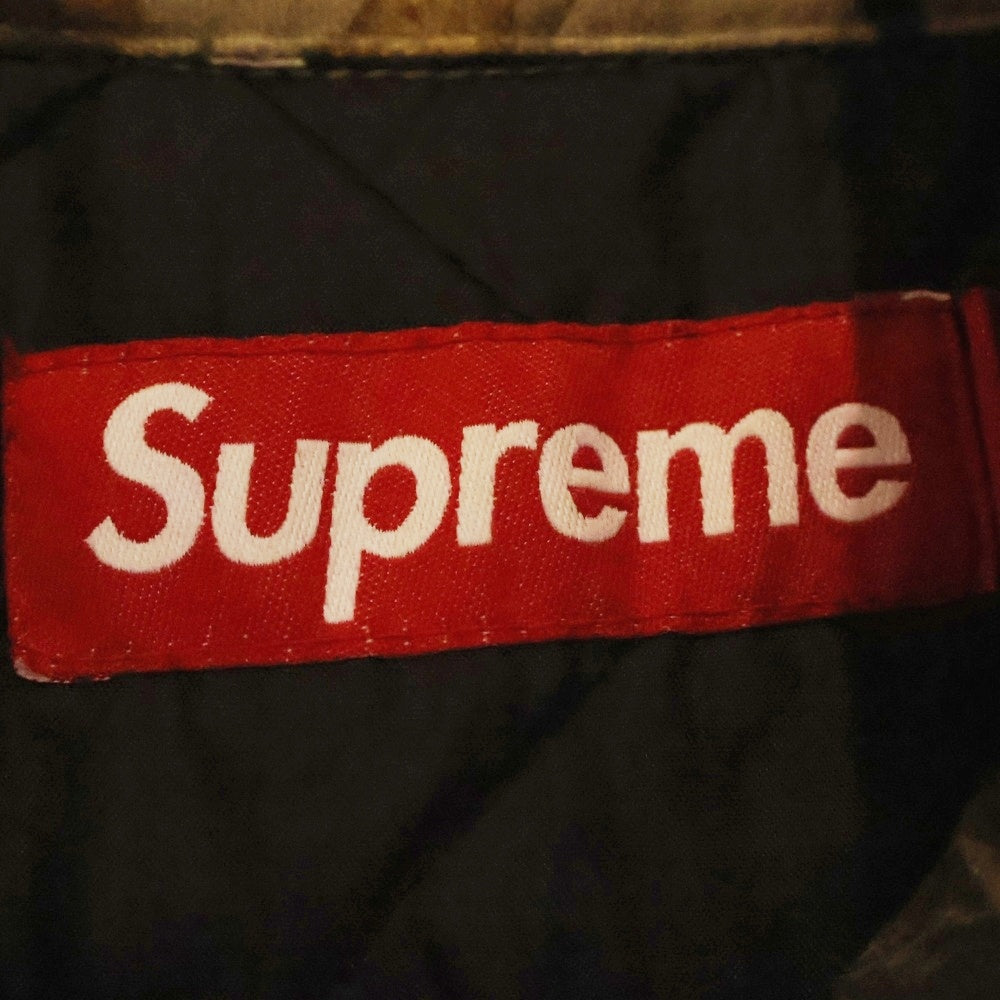 SUPREME(シュプリーム) 25SS Quilted Lined Hooded Flannel Shirt カモフラージュ オンブレチェック フーデッド フランネル シャツ フード付き長袖シャツ カーキ