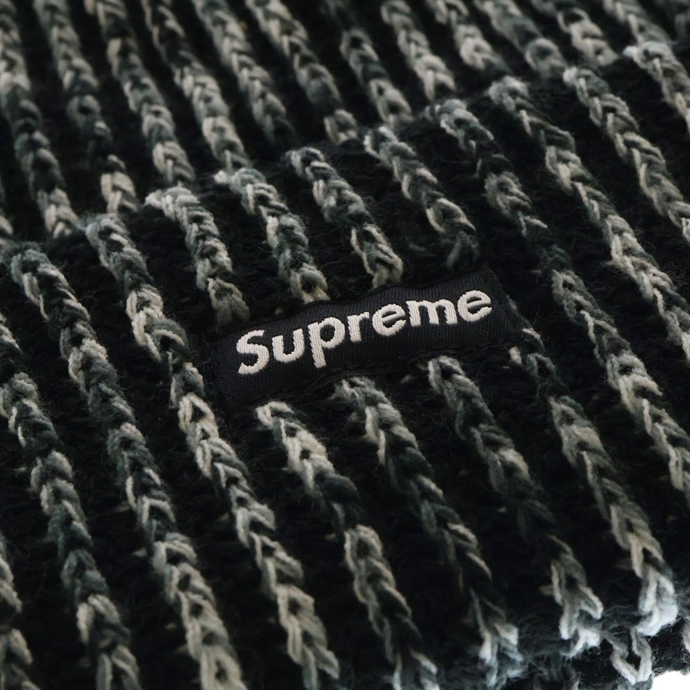 SUPREME(シュプリーム) 24AW Rainbow Knit Loose Gauge Beanie レインボー ニット ルース ゲージ ビーニー ニット帽 帽子 ブラック