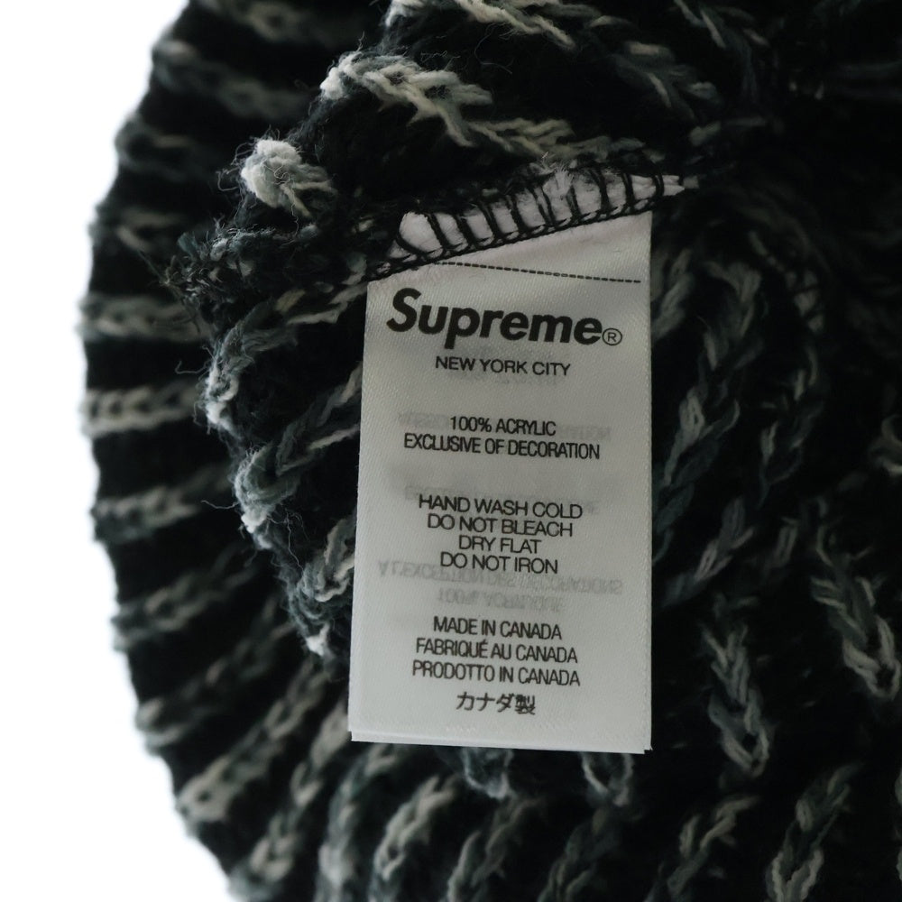 SUPREME(シュプリーム) 24AW Rainbow Knit Loose Gauge Beanie レインボー ニット ルース ゲージ ビーニー ニット帽 帽子 ブラック
