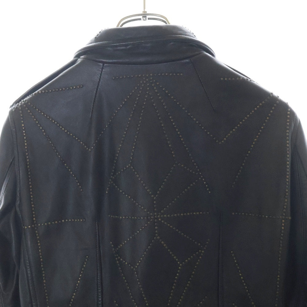 Rick Owens(リックオウエンス) STOOGES BIKER JKT ストゥージスバイカージャケット スタッズダブルライダースジャケット RU8764/LST ブラック