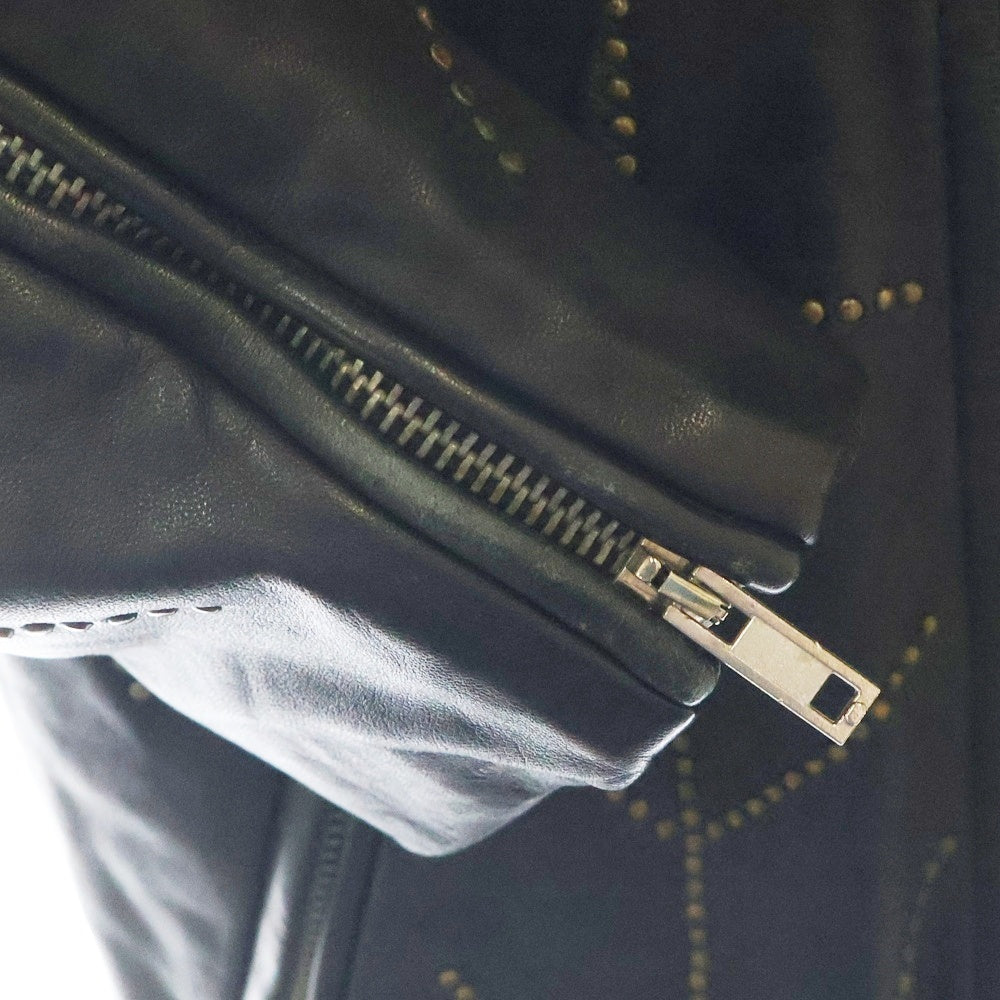 Rick Owens(リックオウエンス) STOOGES BIKER JKT ストゥージスバイカージャケット スタッズダブルライダースジャケット RU8764/LST ブラック
