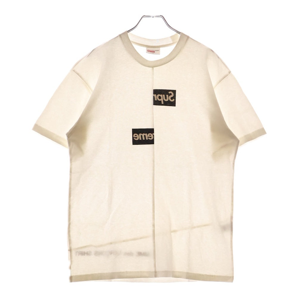 SUPREME(シュプリーム) 18AW ×Comme des Garcons SHIRT Split Box Logo Tee コムデギャルソン スプリット ボックスロゴ 半袖Tシャツ ホワイト
