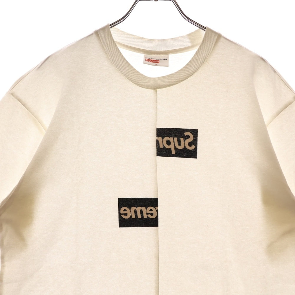 SUPREME(シュプリーム) 18AW ×Comme des Garcons SHIRT Split Box Logo Tee コムデギャルソン スプリット ボックスロゴ 半袖Tシャツ ホワイト