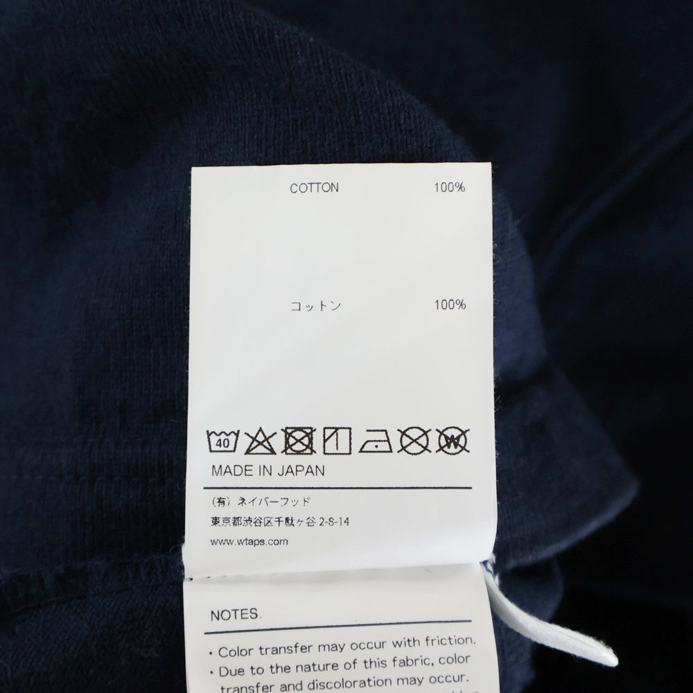 WTAPS(ダブルタップス) 23SS COTTON.TEXTILE 半袖Tシャツ ネイビー 231ATDT-CSM36