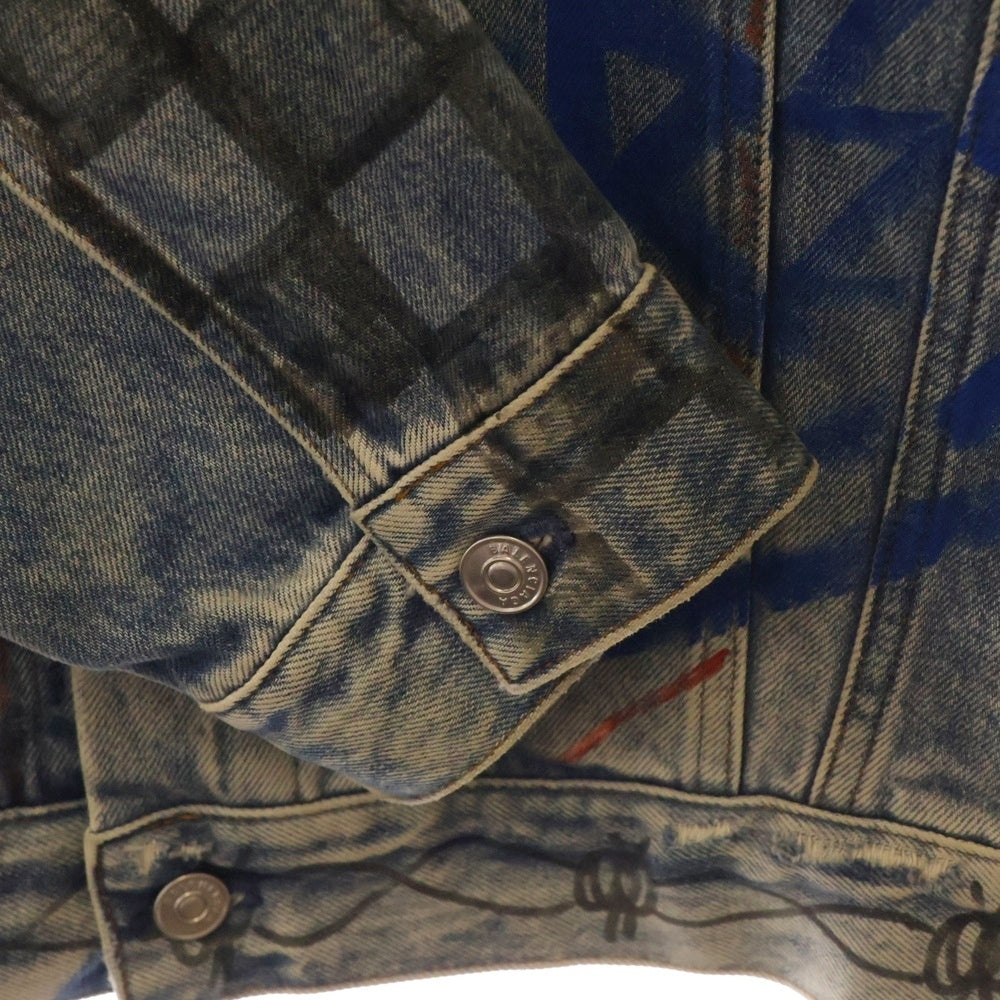 BALENCIAGA(バレンシアガ) 18AW OVERSIZED DENIM JACKET グラフィティオーバーサイズ落書き デニムジャケット 530723 TXE08 インディゴ
