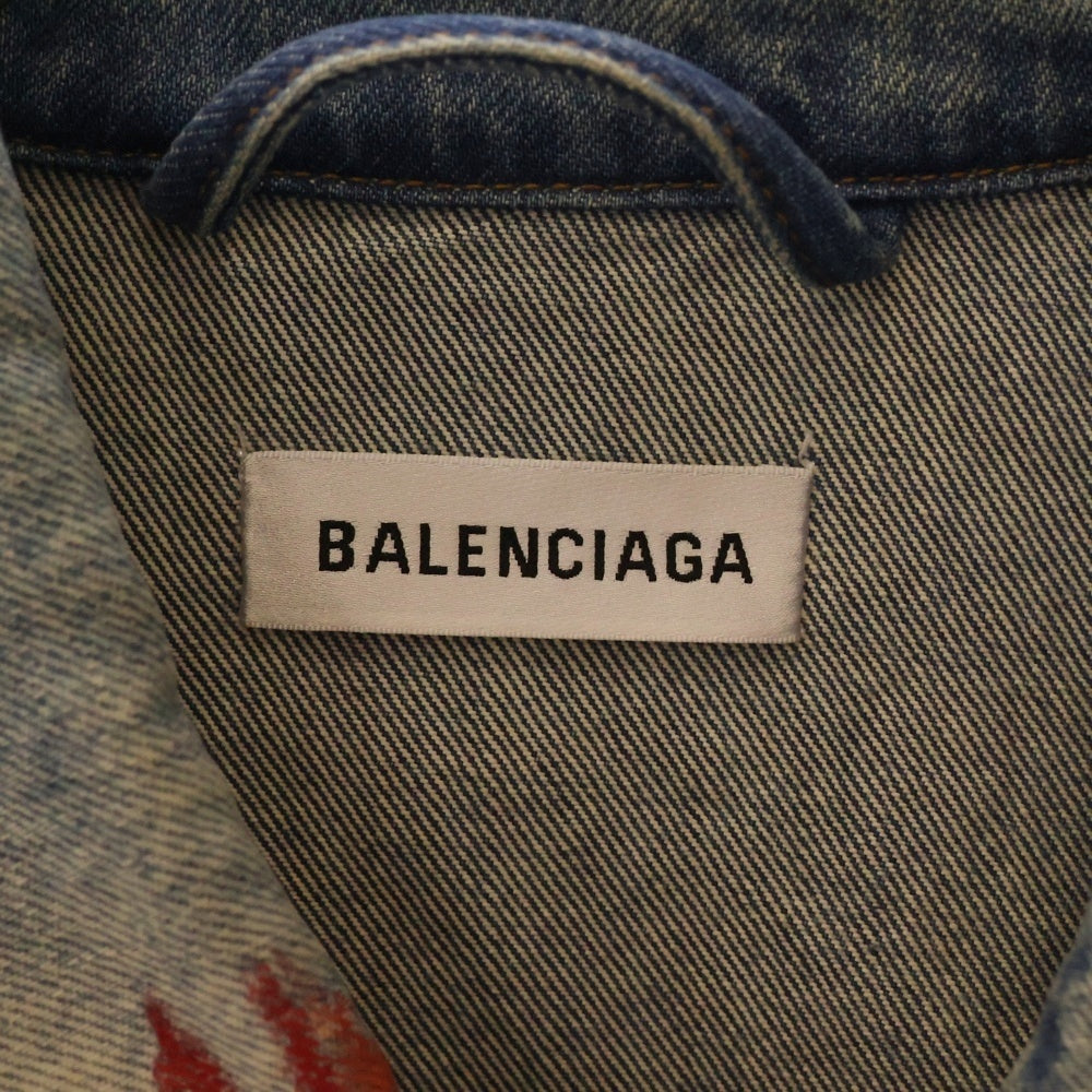 BALENCIAGA(バレンシアガ) 18AW OVERSIZED DENIM JACKET グラフィティオーバーサイズ落書き デニムジャケット 530723 TXE08 インディゴ