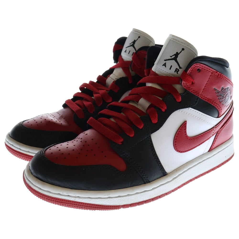 NIKE(ナイキ) WMNS AIR JORDAN 1 MID GYM RED ウィメンズ エアジョーダン1 ジムレッド ミッドカットスニーカー レッド/ブラック US7/24.0cm BQ6472-079